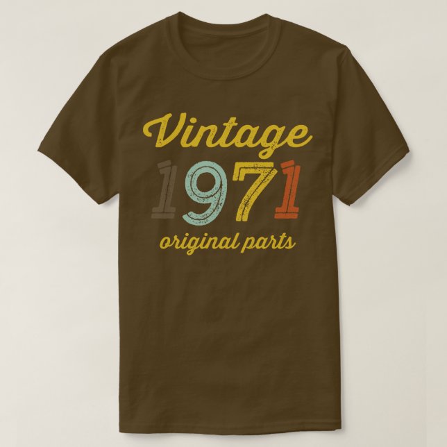 Camiseta Vintage 1971 Partes originais (Frente do Design)