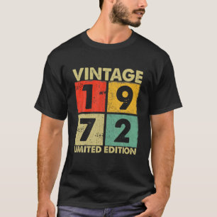 Camiseta Vintage 1972 50º Aniversário Homens Mulheres 50 An