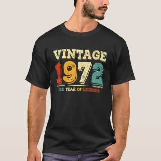 Camiseta Vintage 1972 50º Aniversário Ideias de Homens Oi