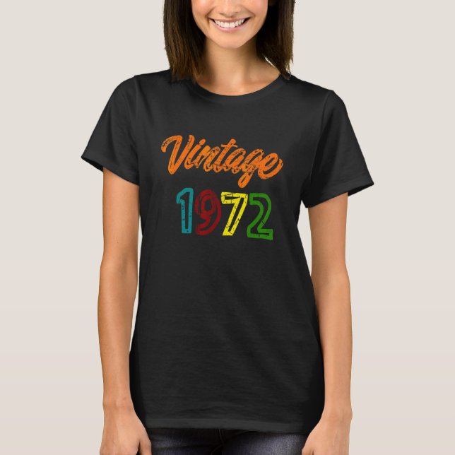 Camiseta Vintage 1972 50th Birthday (Frente)
