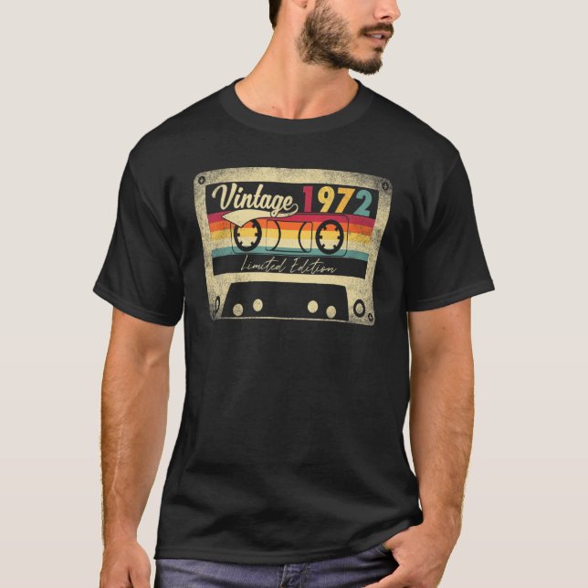 Camiseta Vintage 1972 50th Birthday Gif Retro (Frente)