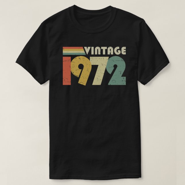 Camiseta Vintage 1972, 50th Birthday Gift Distress Design (Frente do Design)