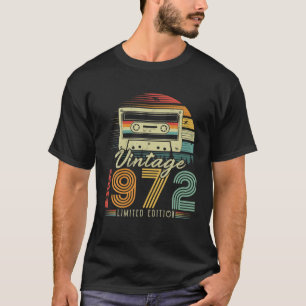 Camiseta Vintage 1972 Cassete Retro 1972 54º Aniversário 54