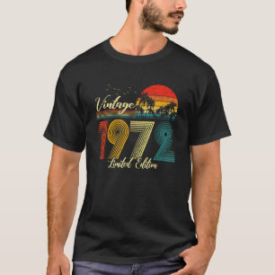 Camiseta Vintage 1972 Homens Mulheres 50 Aniversário