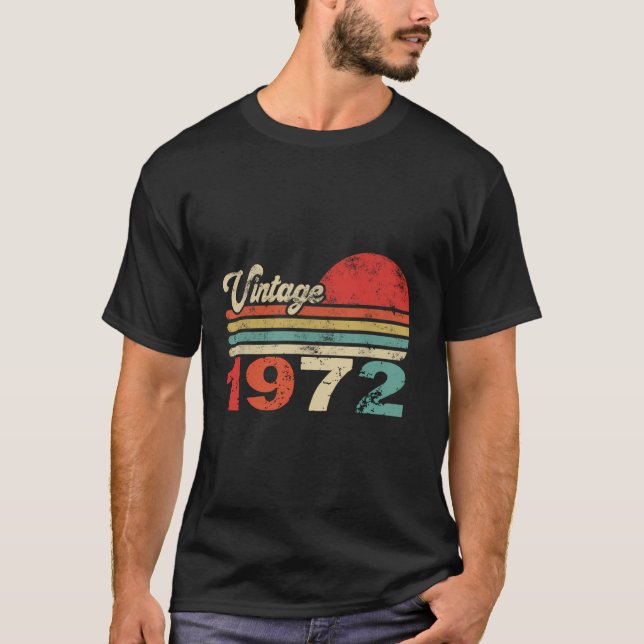 Camiseta Vintage 1972, Nascimento 51º Aniversário Feito Em  (Frente)