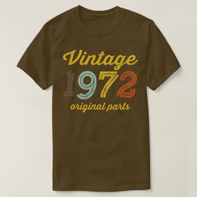 Camiseta Vintage 1972 Partes originais (Frente do Design)