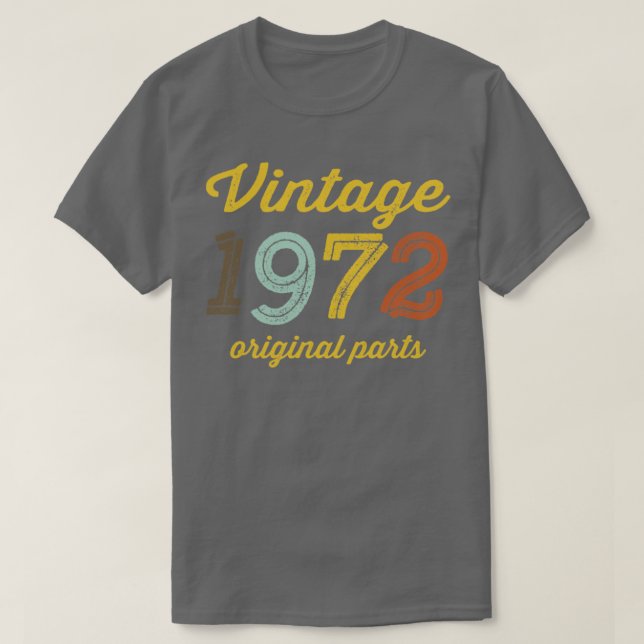Camiseta Vintage 1972 Partes originais (Frente do Design)