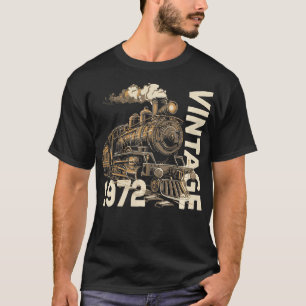 Camiseta Vintage 1972 Steampunk Steam Train Locomotive 52nd