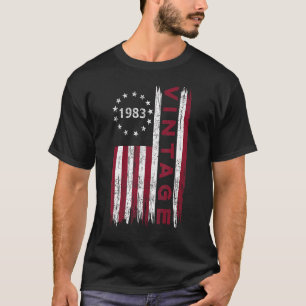 Camiseta Vintage 1973 American Flag aniversário de 40 anos