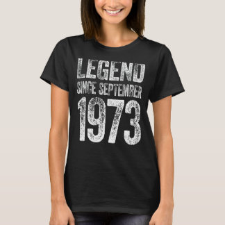 Camiseta Vintage 1973 Aniversário da Legenda do Nascer desd