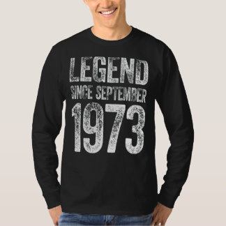 Camiseta Vintage 1973 Aniversário da Legenda do Nascer desd