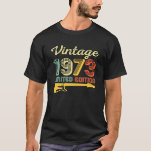Camiseta Vintage 1973 Aniversário Guitarra 49º Aniversário
