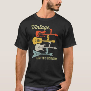 Camiseta Vintage 1973 Aniversário presentes de violão 49º