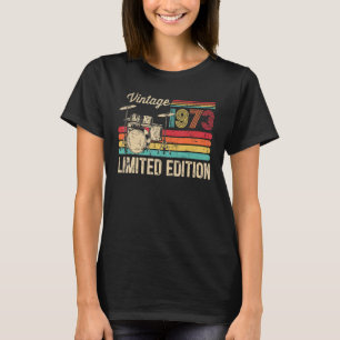Camiseta Vintage 1973 Drummer 50º Aniversário