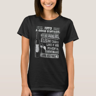 Camiseta Vintage 1973 Para O Vinho De Aniversário Masculino
