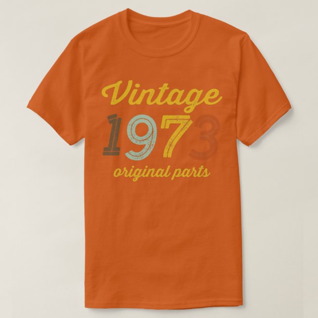 Camiseta Vintage 1973 Partes originais (Frente do Design)