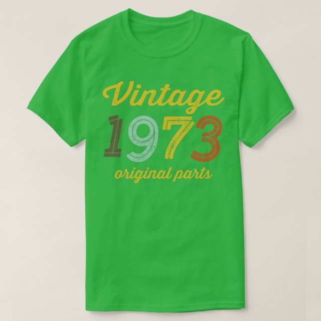 Camiseta Vintage 1973 Partes originais (Frente do Design)