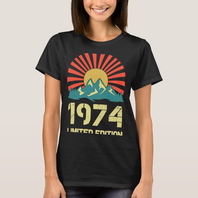 Camiseta Vintage 1974 1974 Aniversário dos Homens 1 (Frente)