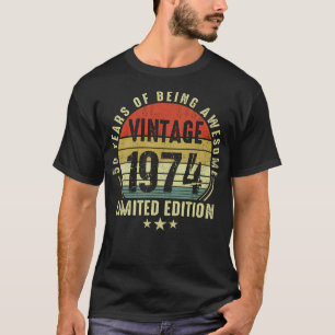 Camiseta Vintage 1974 50º Aniversário Presente Design