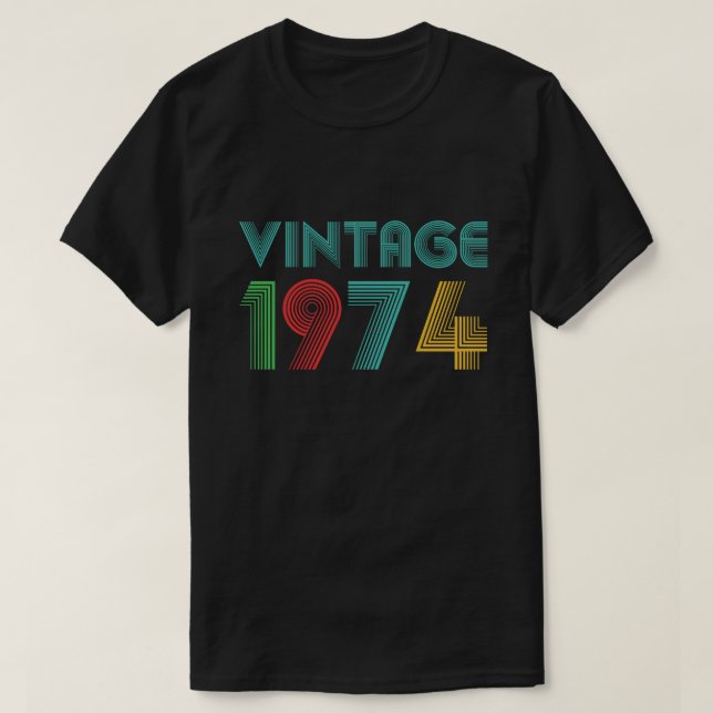 Camiseta Vintage 1974, 50º presente de aniversário (Frente do Design)