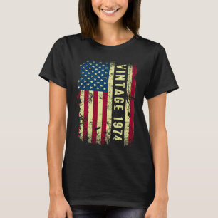 Camiseta Vintage 1974 American Flag 49 Year Old 49th Birth