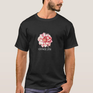 Camiseta Vintage 1974 Cherry Blossom Flor Clássico Art 50t