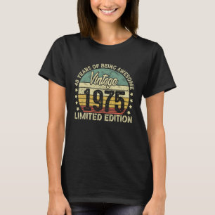 Camiseta Vintage 1975, 48 anos, Retro 48º aniversário 1
