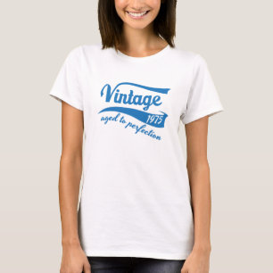 Camiseta Vintage 1975 envelhecido ao presente de