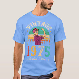 Camiseta Vintage 1975 Feita Em 1975 47º Aniversário Mulhere
