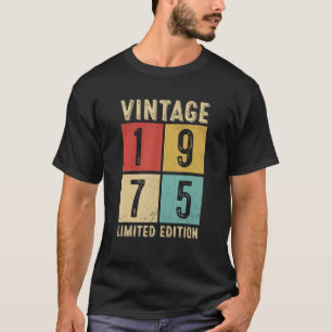 Camiseta Vintage 1975 Feita Em 1975 48º Aniversário 1