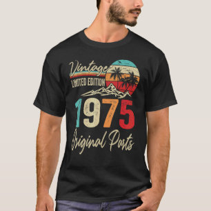 Camiseta Vintage 1975 Original Parts 47th Birthday