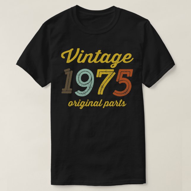Camiseta Vintage 1975 Partes originais (Frente do Design)