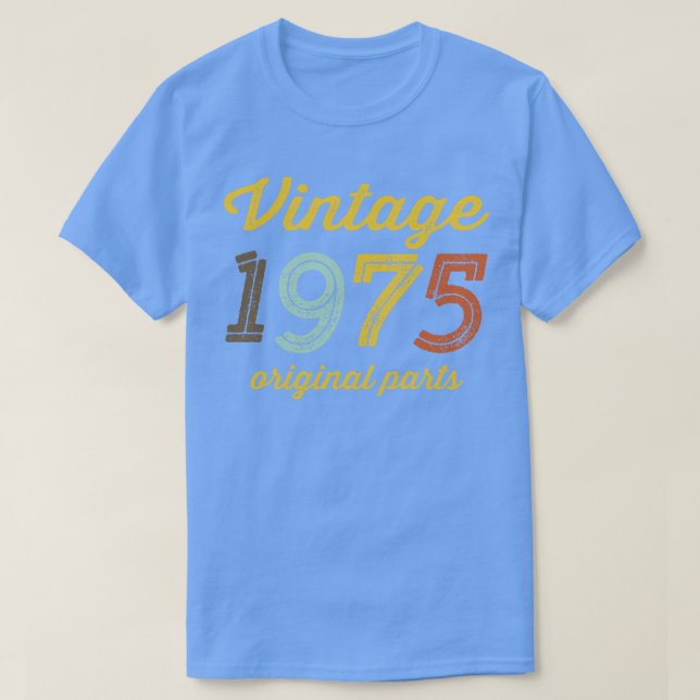 Camiseta Vintage 1975 Partes originais (Frente do Design)