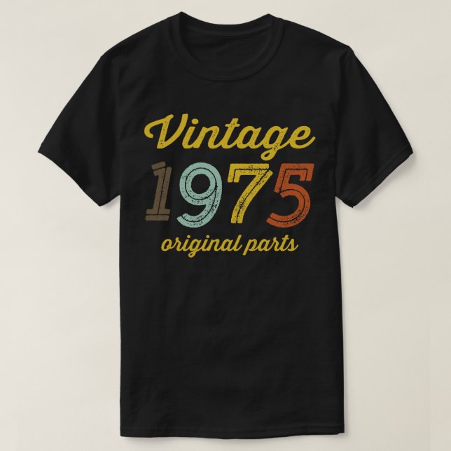 Camiseta Vintage 1975 Partes originais (Frente do Design)