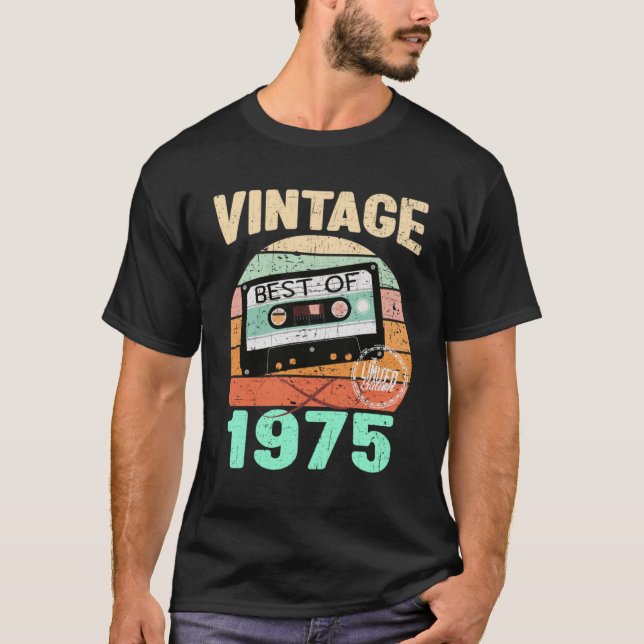 Camiseta Vintage 1975 Vintage Cassette Tape Best of (Frente)