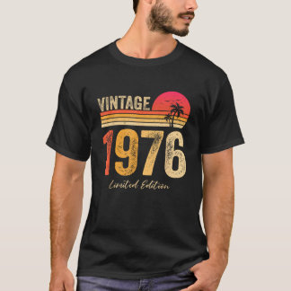 Camiseta Vintage 1976 Nascimento do Nascer de Aniversário e