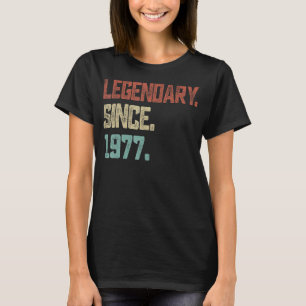Camiseta Vintage 1977 46ª Ideia de Aniversário para Legendá
