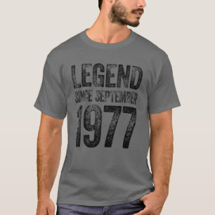 Camiseta Vintage 1977 Aniversário Legenda do Nascer de sete