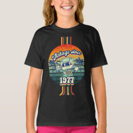 Camiseta Vintage 1977 Classic Retro Vibes 48º Aniversário