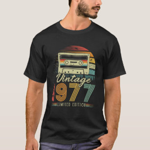 Camiseta Vintage 1977 Fita Cassete Retro 1977 49º Aniversár