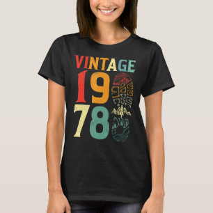 Camiseta Vintage, 1978, Ataque de Aniversário de 44 Anos