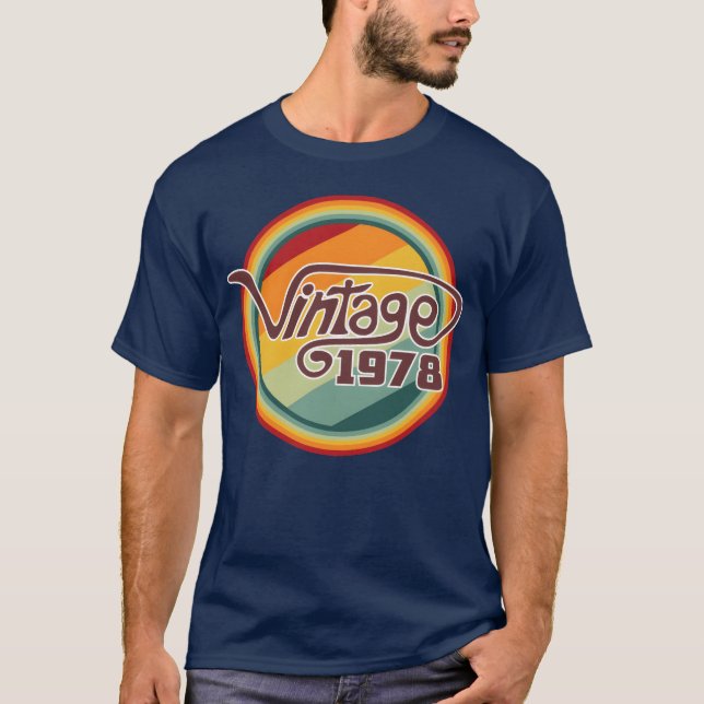 Camiseta Vintage 1978 curva engraçado (Frente)