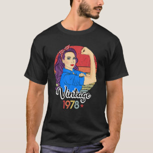 Camiseta Vintage 1978 Fortes Mulheres 43º Bday Aniversário