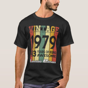 Camiseta Vintage 1979 43 Anos Sendo Incrível 43º Nascimen
