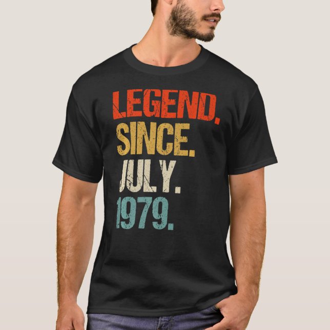 Camiseta vintage 1979, 44, retrato de 44 anos (Frente)