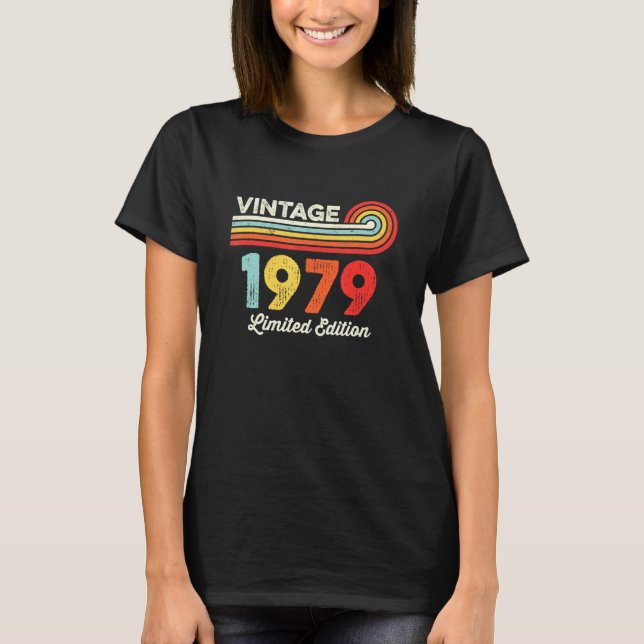 Camiseta Vintage 1979 Aniversário Homens Nasceres Em 1979 (Frente)
