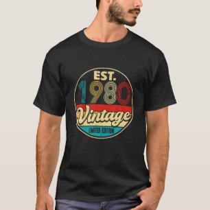 Camiseta Vintage 1980, 42º Bday, 42 Anos, Bei