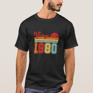 Camiseta Vintage 1980 43rd Birthday Retro 43 Anos