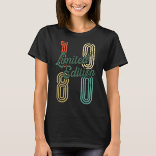 Camiseta Vintage 1980 Aniversário Mulheres Retro 1