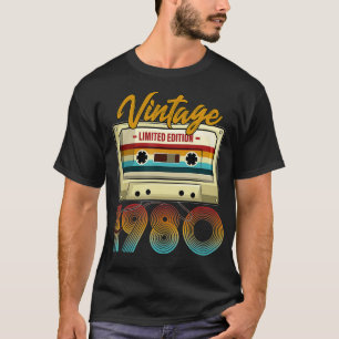 Camiseta Vintage 1980, fita cassete de 42 anos para homens 